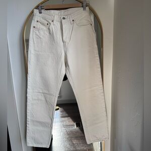 Levi’s 501 original cropped in ecru